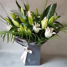 Classic White Lily Hand-tied Bouquet