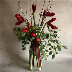Amaryllis Vase Arrangement