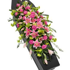 Pink Rose and Lily Casket Spray 