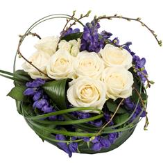 Purple and White Posy