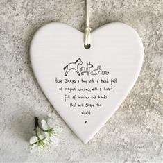 Round Hanging Heart- Here sleeps a Boy
