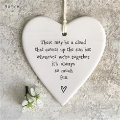 Porcelain Round Heart- There may be a cloud 