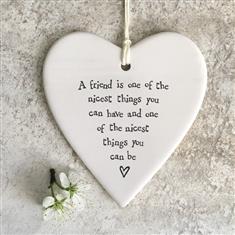 Porcelain round heart-A friend is nicest
