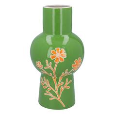 Green and Orange Flower Vase