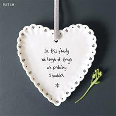 Scallop Hanging Heart- This Family