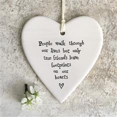 Porcelain Hanging Heart- True friends
