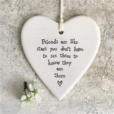 Porcelain Hanging Heart- Friends