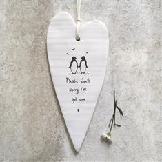 Wobbly Long Hanging Heart- I've got you 