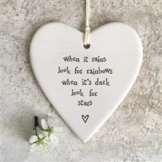 Porcelain Hanging Heart- When it rains